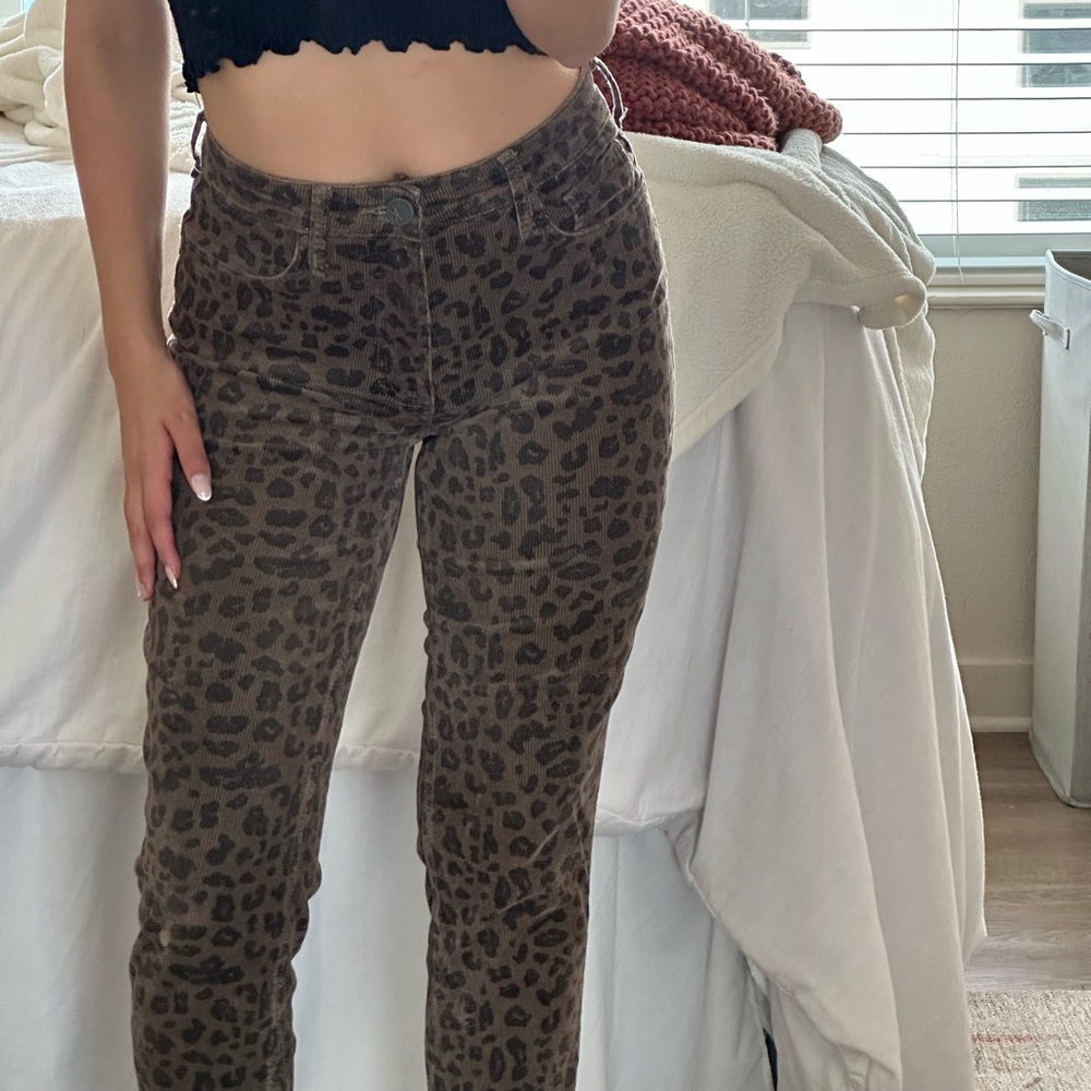 Cheetah corduroy jeans